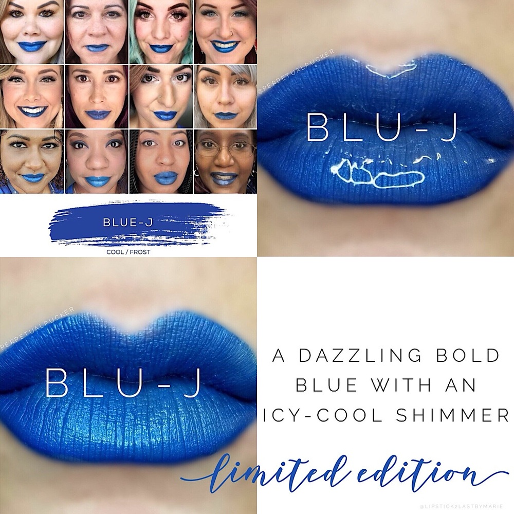 Lipsense Blu-J NEW Cool Frost Bold Blue Shimmer Long Lasting Liquid Lipstick - Picture 5 of 7